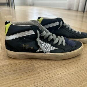 Golden Goose Kids Black and Silver Midstar Sneakers